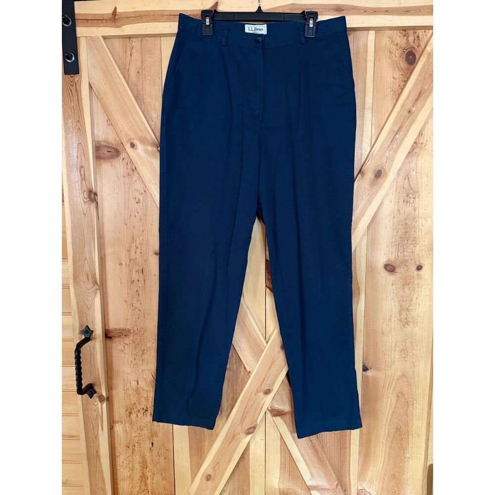 L.L. Bean Women16Tall Original Fit Chino Pants Navy Cotton Preppy Workwear Pants